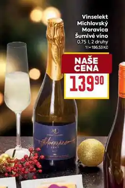 Billa Vinselekt Michlovský Moravica Šumivé víno 0,75l nabídka
