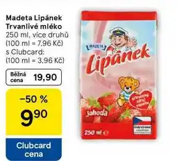 Tesco Madeta Lipánek Trvanlivé mléko, 250 ml, více druhů nabídka