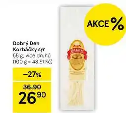 Tesco Dobrý Den Korbáčky sýr, 55 g, více druhů nabídka