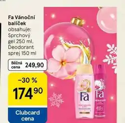 Tesco Fa Vánoční balíček obsahuje: Sprchový gel 250 ml, Deodorant sprej 150 ml nabídka