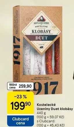Tesco Kostelecké Uzeniny Duet klobásy, 440 g nabídka