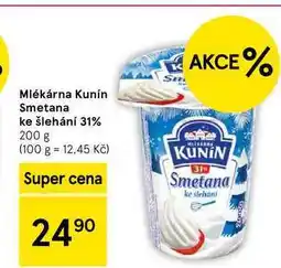 Tesco Mlékárna Kunín Smetana ke šlehání 31%, 200 g nabídka