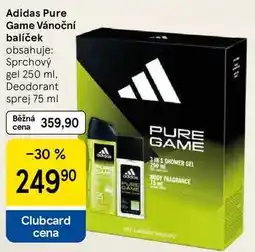 Tesco Adidas Pure Game Vánoční balíček obsahuje: Sprchový gel 250 ml. Deodorant sprej 75 ml nabídka