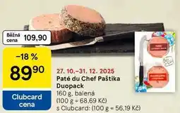 Tesco Paté du Chef Paštika Duopack, 160 g nabídka