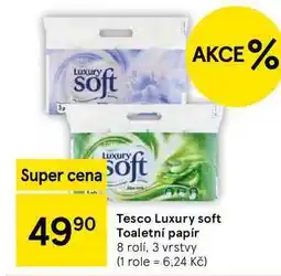 Tesco Tesco Luxury soft Toaletni papir, 8 rolí. 3 vrstvy nabídka