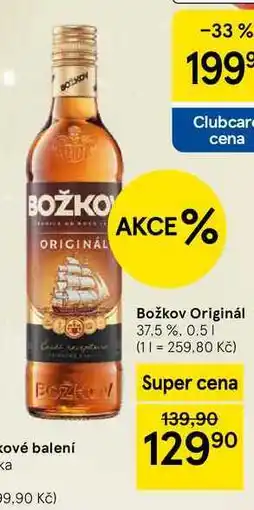 Tesco Božkov Originál 37.5%, 0.5 l nabídka