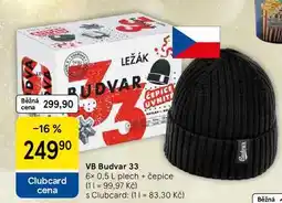 Tesco VB Budvar 33, 6x 0.5 L plech + čepice nabídka