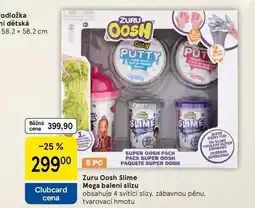 Tesco Zuru Oosh Slime Mega balení slizu, obsahuje 4 svítící slizy, zábavnou pěnu. tvarovací hmotu nabídka