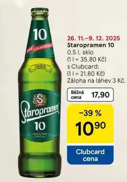 Tesco Staropramen 10, 0,5 l, sklo nabídka