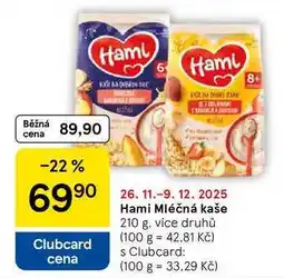 Tesco Hami Mléčná kaše, 210 g nabídka
