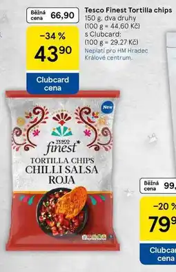 Tesco Tesco Finest Tortilla chips, 150 g, dva druhy nabídka