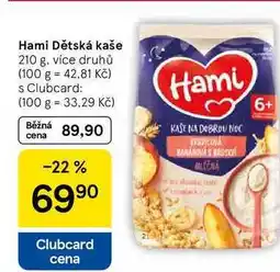 Tesco Hami Dětská kaše, 210 g, více druhů nabídka