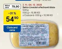 Tesco Šetra Linecké ořechové těsto, 500 g nabídka