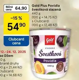 Tesco Gold Plus Povidla švestková slazená, 440 g nabídka