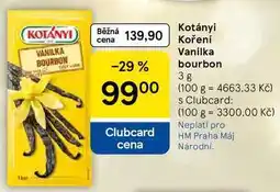 Tesco Kotányi Koření Vanilka bourbon, 3 g nabídka
