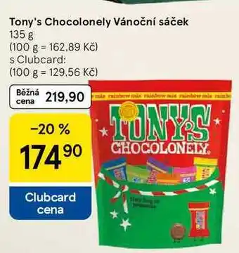 Tesco Tony's Chocolonely Vánoční sáček, 135 g nabídka