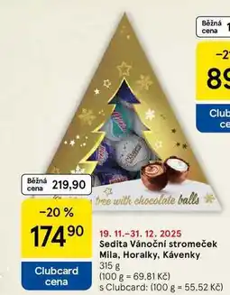 Tesco Sedita Vánoční stromeček Mila, Horalky, Kávenky, 315 g nabídka