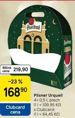 Tesco Pilsner Urquell, 4× 0.5 l, plech nabídka