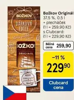 Tesco Božkov Originál 37,5 %, 0,5 l + plecháček nabídka