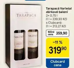 Tesco Tarapacá Varietal dárkové balení, 2x 0.75 l nabídka