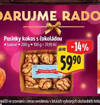 Albert Pusinky kokos s čokoládou balené 200 g nabídka