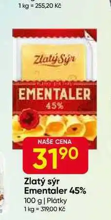 Hruška Zlatý sýr Ementaler 45% 100 g nabídka