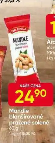 Hruška DR. ENSA Mandle blanšírované pražené solené 60g nabídka