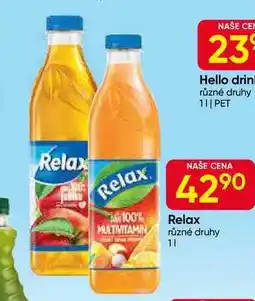 Hruška Relax ovocný džus 100% 1l, různé druhy PET nabídka