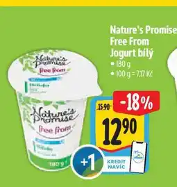 Albert Nature's Promise Free From Jogurt bílý 180 g nabídka