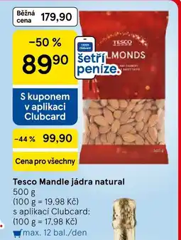 Tesco Tesco Mandle jádra natural nabídka