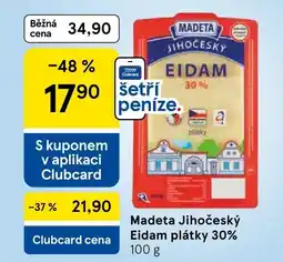 Tesco Madeta Jihočeský Eidam plátky 30% nabídka