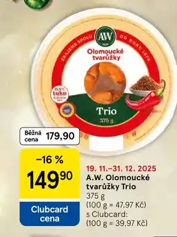 Tesco AW Olomoucké tvarůžky Trio nabídka