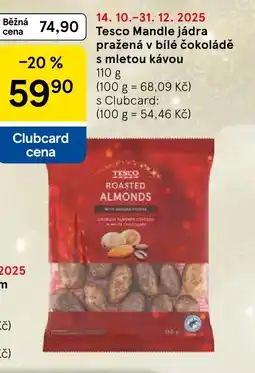 Tesco Tesco Mandle jádra pražená v bílé čokoládě s mletou kávou nabídka