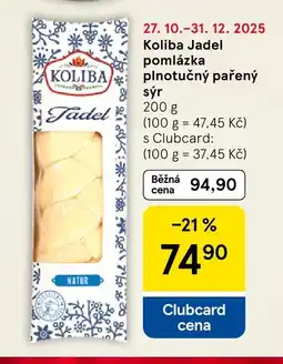 Tesco Koliba Jadel pomlázka plnotučný pařený sýr nabídka