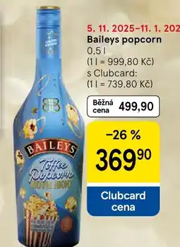 Tesco Baileys popcorn nabídka