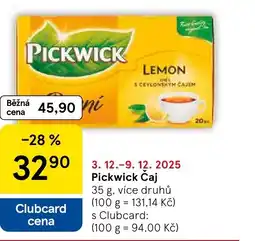 Tesco Pickwick Čaj nabídka