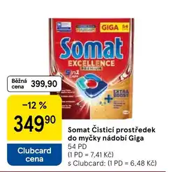 Tesco Somat Čisticí prostředek do myčky nádobí Giga nabídka