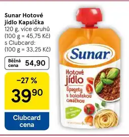 Tesco Sunar Hotové jídlo Kapsička nabídka