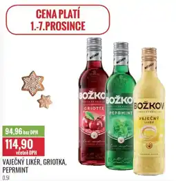 Ratio BOŽKOV Vaječný likér, griotka, peprmint nabídka