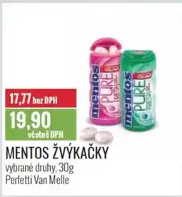Ratio Mentos žvýkačky nabídka