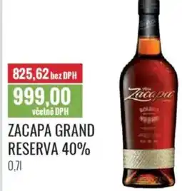 Ratio Zacapa grand reserva 40% nabídka
