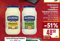 Billa Hellmann's Originál majonéza, Tatarská omáčka 405 ml nabídka