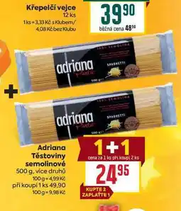 Billa Adriana Těstoviny semolinové 500 g nabídka