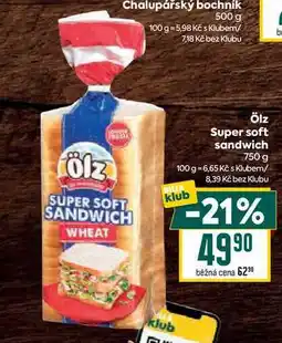 Billa Ölz Super soft sandwich 750 g nabídka