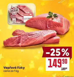 Billa Vepřové řízky cena za 1 kg nabídka
