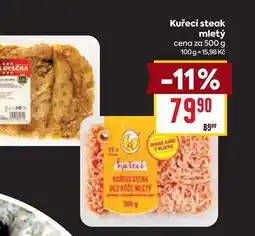 Billa Kuřecí steak mletý cena za 500 g nabídka