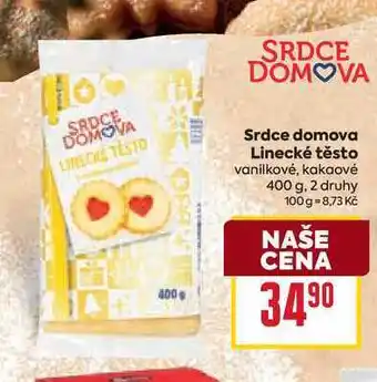 Billa Srdce domova Linecké těsto vanilkové, kakaové 400 g nabídka