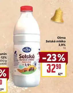 Billa Olma Selské mléko 3,9% 1l nabídka
