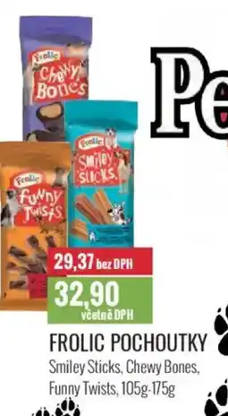 Ratio FROLIC Pochoutky Smiley Sticks, Chewy Bones, Funny Twists, 105g-175g nabídka