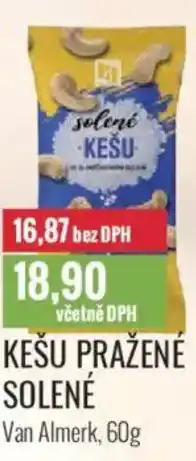 Ratio Kešu pražené solené van almerk nabídka
